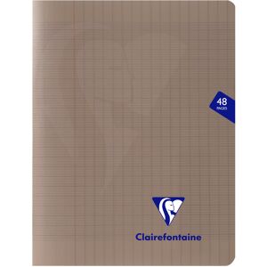 Clairefontaine Cahier piqué Mimesys 17x22cm 48 pages grands carreaux couverture polypropylène - Gris - Lot de 20 Maïs - Publicité