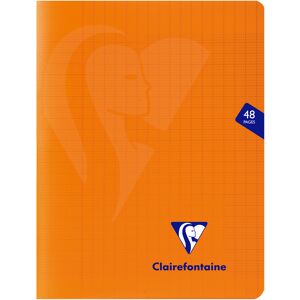 Clairefontaine Cahier piqué Mimesys 17x22cm 48 pages grands carreaux couverture polypropylène - Orange - Lot de 20 Anthracite - Publicité