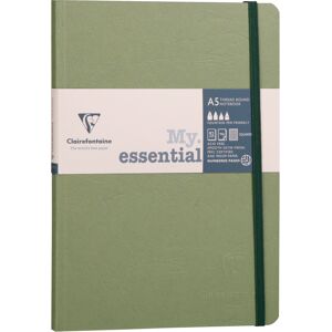 Clairefontaine My.Essential Age Bag carnet brochure cousu dos carré à pages numérotées A5 192 pages ligné papier ivoire 90g - Vert - Lot de 5 Vert - Publicité