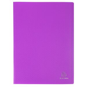 Exacompta Protège-documents en polypropylène 5/10e OPAK pochettes Cristal 100 vues - A4 - Violet - Lot de 10 Blanc - Publicité