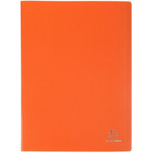 Exacompta Protège-documents en polypropylène 5/10e OPAK pochettes Cristal 160 vues - A4 - Orange - Lot de 8 Blanc - Publicité