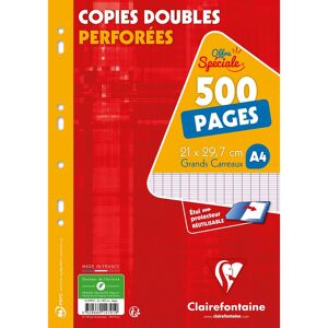 Clairefontaine Copies doubles sous étui A4 500 pages perforées grands carreaux - Lot de 12 - Publicité