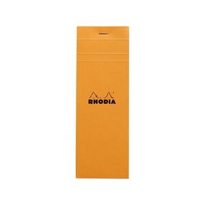 Bloc agrafé Rhodia N°8 7,4x21 cm 80 feuillets petits carreaux 5x5 80g - Orange - Lot de 20 - Publicité