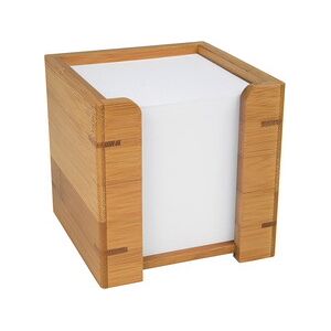 Wedo Bloc cube avec boîtier, en bambou, avec papier