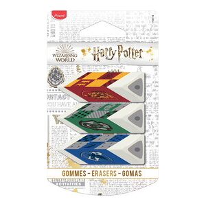 Maped Gomme en plastique Pyramide HARRY POTTER, blister de 3 - Lot de 11 Blanc - Publicité