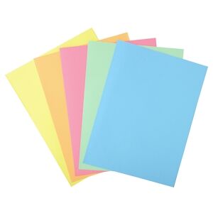 EXACOMPTA Paquet 100 chemises 1 rabat carte 160g SUPER 180. Coloris assortis Bleu/bulle/Jaune/Rose/vert - Publicité