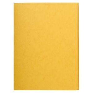 Exacompta - Réf. 56404E - Carton de 25 chemises simples sans élastique avec 3 rabats en carte lustrée 390 g/m² - dim 24x32cm pour A4 - jaune - Publicité