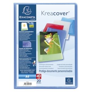 Exacompta - Réf. 5729E - Carton de 20 Protège-documents en polypropylène semi rigide Kreacover® Chromaline 40 vues - A4 - Couleurs assorties - Publicité