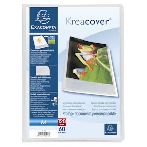 Exacompta - Réf. 5768E - Carton de 10 Protège-documents en polypropylène semi rigide Kreacover® Chromaline 20 vues - A4 - Incolore - Publicité