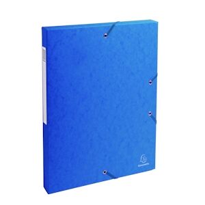 Exacompta - Réf. 50302E - 8 boites de classement Exabox Dos 25mm Carte lustrée - A4 - Bleu - Publicité