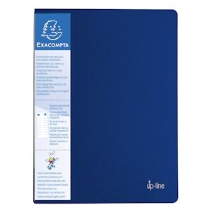 Exacompta - Réf. 88402E - Carton de 12 Protège-documents en polypropylène rigide avec porte étiquette 3 faces Up Line Opaque 80 vues - A4 - Bleu - Publicité