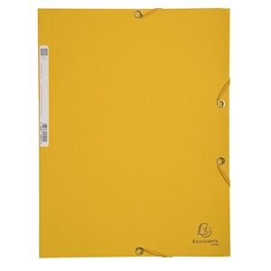 Exacompta - Réf. 55509E - Carton de 25 chemises à élastiques - dimensions 24 x 32 cm pour documents au format A4 - couleur jaune - Publicité