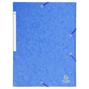 Exacompta - Réf. 17105H - Carton de 25 chemises à élastiques - dimensions 24 x 32 cm pour documents au format A4 - couleur bleu - Publicité