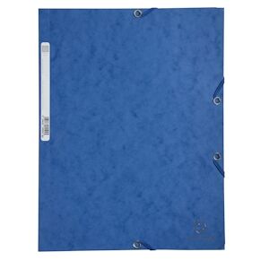 Exacompta - Réf. 55502E - Carton de 25 chemises à élastiques - dimensions 24 x 32 cm pour documents au format A4 - couleur bleu - Publicité