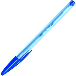 Lot de 50 - BIC® Cristal Soft Stylo bille à capuchon pointe large 1,2 mm bleu - Publicité