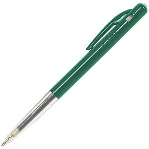 Lot de 50 - BIC® M10 Original Stylo bille rétractable pointe moyenne 1 mm vert - Publicité