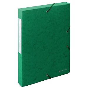 Lot de 10 - Exacompta Boîte de classement A4 Exabox Scotten - Carte lustrée gauffrée 7/10E - Dos 4 cm - Vert - Publicité