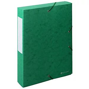 Lot de 10 - Exacompta Boîte de classement A4 Exabox Scotten - Carte lustrée gauffrée 7/10E - Dos 6 cm - Vert - Publicité