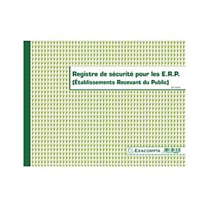 Exacompta Registre de sécurité pour les ERP (Etablissements Recevant du Public), 24 x 32 cm, 32 pages - Publicité