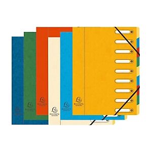 Lot de 6 - Exacompta Trieur à élastiques Harmonika à fenêtres - véritable carte lustrée - 9 divisions - Couleurs assorties - Publicité