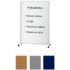 Edimeta Panneau Email Blanc Magnetique R°V° H 200 x L 130 cm pieds roulettes