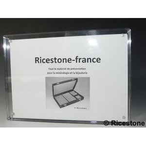 Ricestone 1a) Cadre photo plexi A5. Presentoir visuel magnetique.