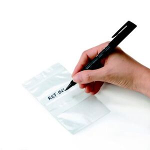 Sachet plastique Raja à fermeture zip et bande d'écriture - 23 x 32 cm - Epaisseur 50 microns - Transparent (carton 1000 unités) - Publicité