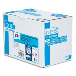 Enveloppe recyclée GPV - format C5 - 162 x 229 mm - fenêtre 45 x 100 mm - blanches - auto-adhésives PEFC - 100g - boîte de 200