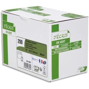 Enveloppe recyclée GPV - format C5 - 162 x 229 mm - extra blanches erapure - 80g - boîte de 200