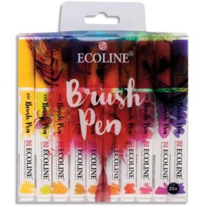 Set de 20 feutres pinceaux aquarelle Ecoline Brush Pen - couleurs assorties