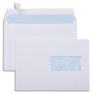 Boîte de 500 enveloppes vélin GPV - Blanc - 80g - C5 162x229mm - auto-adhésives avec fenêtre 45x100mm