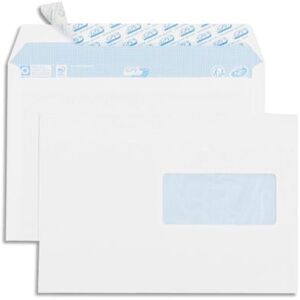 Boîte de 500 enveloppes vélin GPV - Blanc - 80g - C5 162x229mm - auto-adhésives avec fenêtre 45x100mm