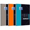 Cahier Oxford etudiants nomadbook b5 petits carreaux 5mm 160 pages reliure spirale couverture polypro coloris assortis - Lot de 5