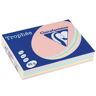 CLAIREFONTAINE Ramette 5x100F papier couleur Trophée 80g A4 assortis pastel Rose,canari,vert,Bleu,Saumon