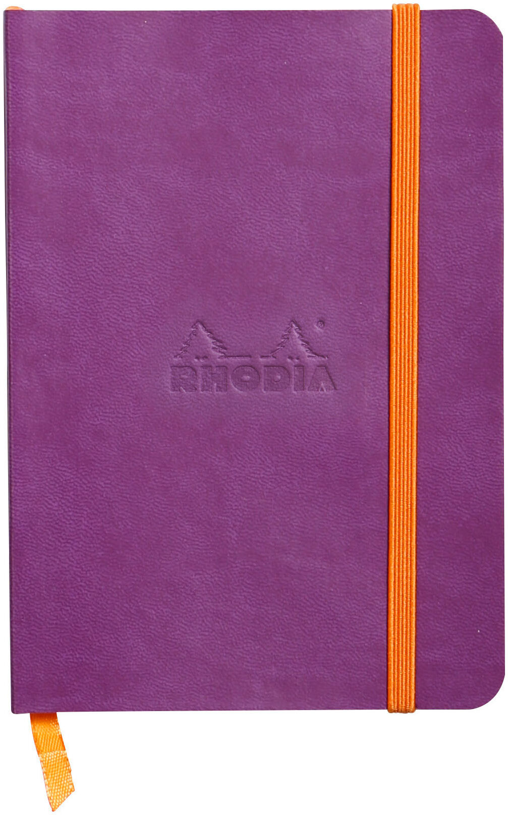 Carnet broché souple Rhodiarama violet - 10,5 x 14,8 cm - ligné - 144 pages Bleu marine