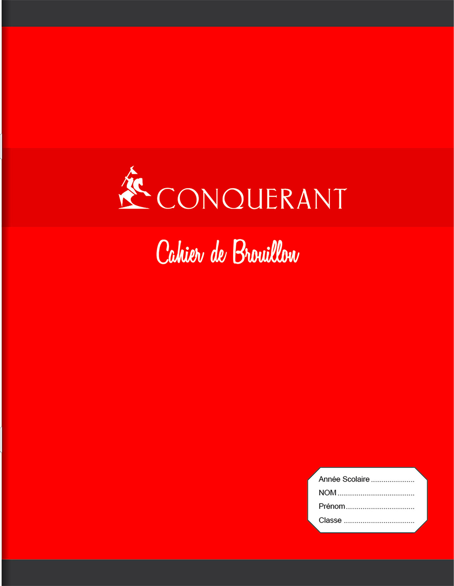 Conquerant Cahier piqué Conquérant Sept 17 x 22 cm brouillon - grands carreaux - 48 pages