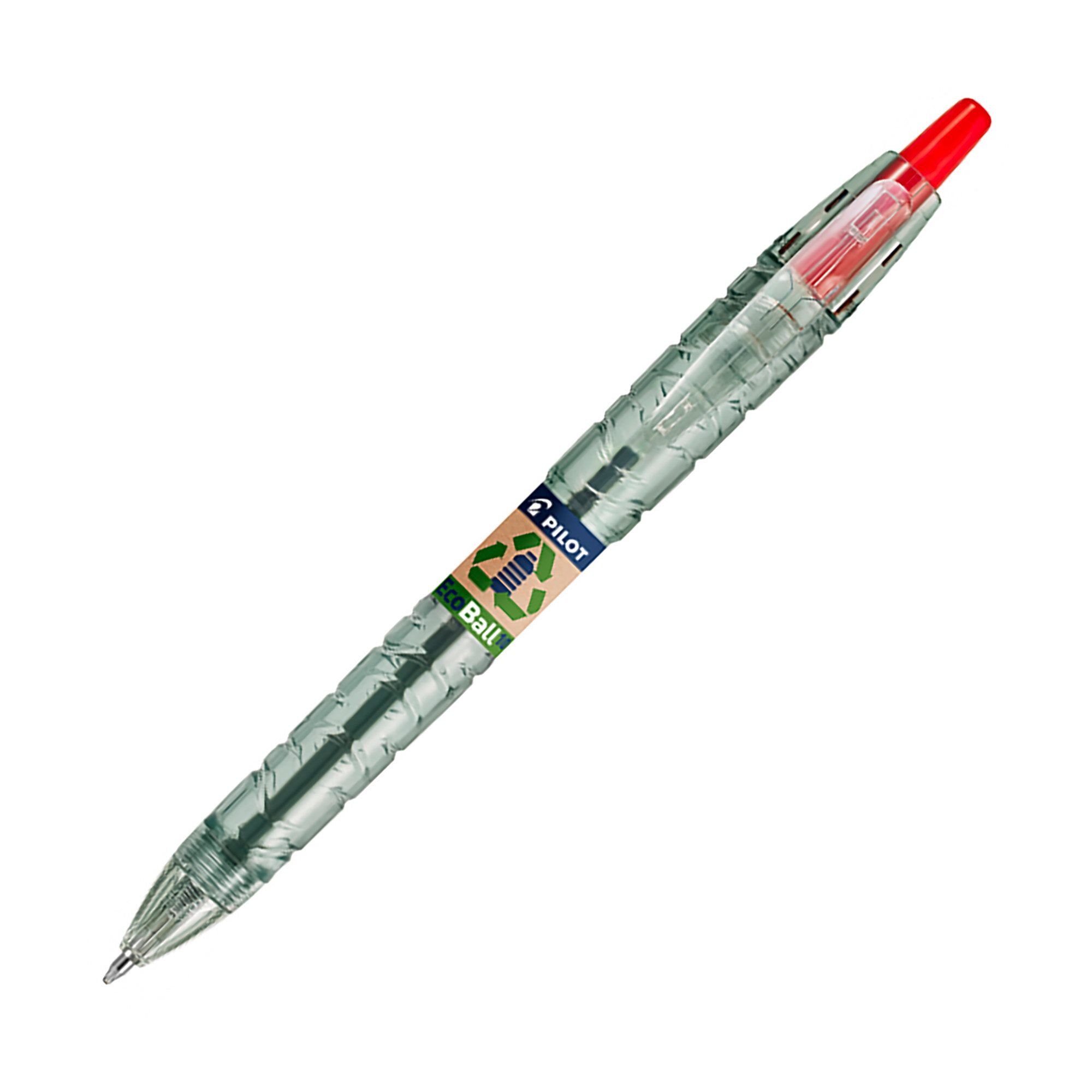 Stylo bille rouge Pilot B2P Ecoball rétractable pointe 1 mm Bleu