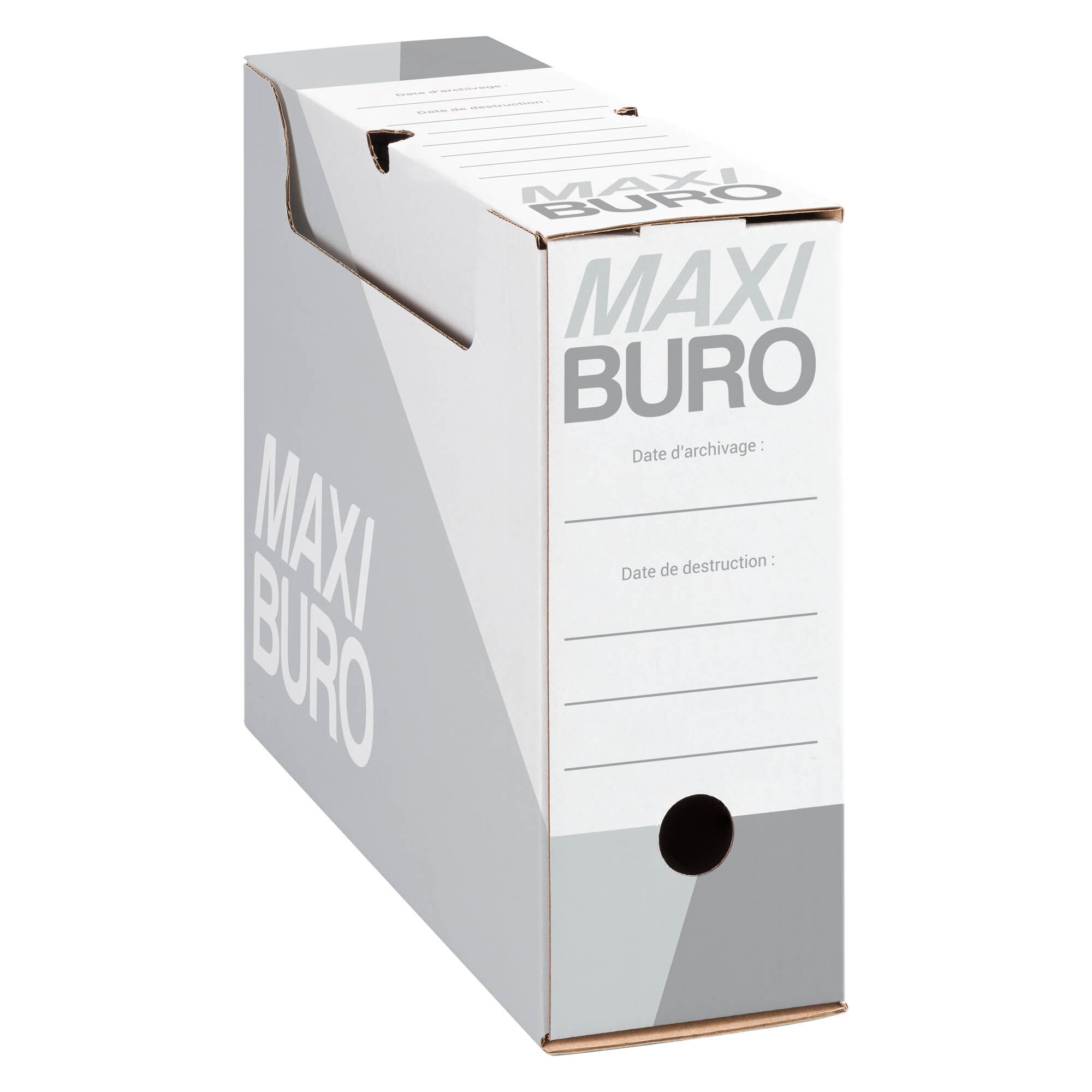 Boîte à archives grise dos 10 cm Maxiburo - Lot de 20 Vert