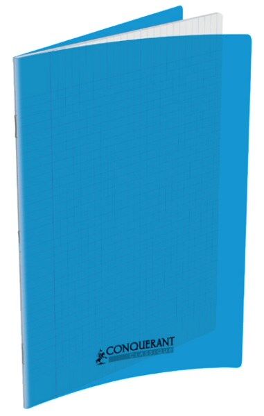 Oxford Cahier piqûre 17x22cm 32 pages 90g grands carreaux Seyès. Couverture polypropylène Bleu - Lot de 27