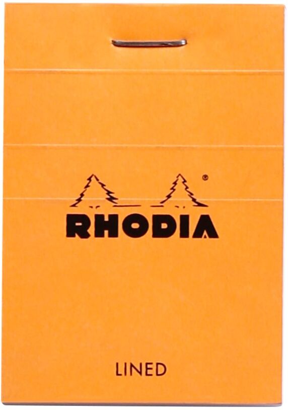 Bloc agrafé Rhodia N°10 5,2x7,5 cm 80 feuillets ligné 80g - Orange - Lot de 20