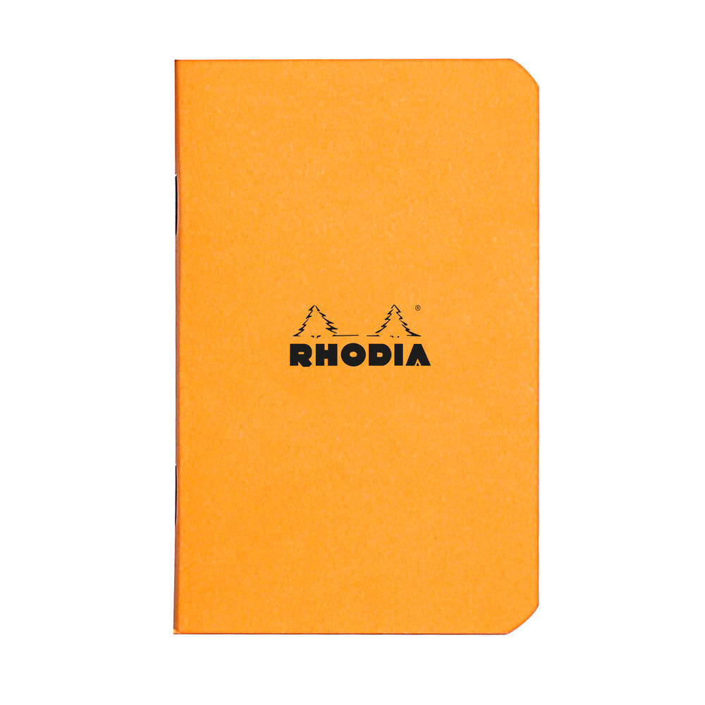 Carnet piqué Rhodia Classic 7,5x12 cm 48p petits carreaux 5x5 non détachables 80g - Orange - Lot de 20 Rouge