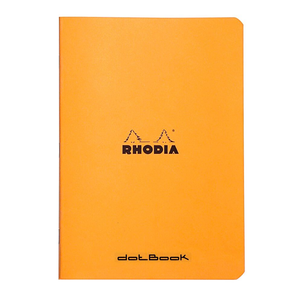 Cahier piqué Rhodia Classic 14,8x21 cm 96 pages dot non détachables 80g - Orange - Lot de 10