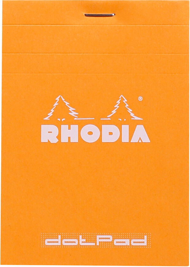 dotPad - bloc agrafé Rhodia N°12 8,5x12 cm dot 80 feuillets 80g - Orange - Lot de 20