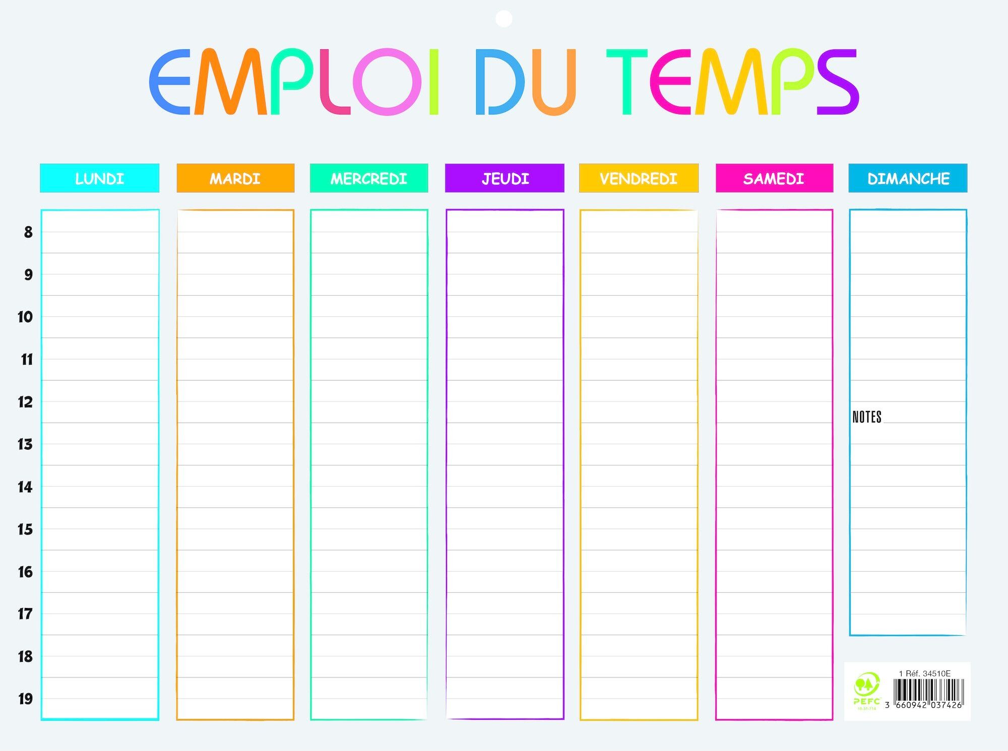 Agendas exacompta Emploi du temps Multicolore 29,5 x 22 cm - Multicolore - Lot de 10 Orange