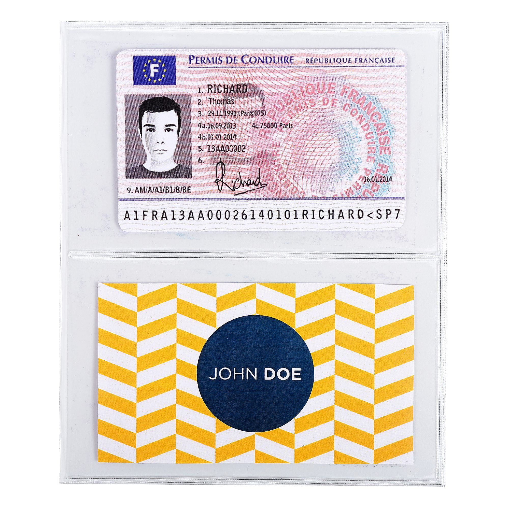 Exacompta Etui de protection pour carte crédit ou carte de visite PVC lisse 20/100e - Cristal - Lot de 10