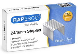 Rapesco Agrafes 10/4, 1.000 pièces, galvanisé - Lot de 50