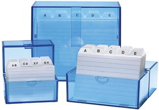 Wedo Boîte à fiches A7 paysage, bleu transparent - Lot de 2