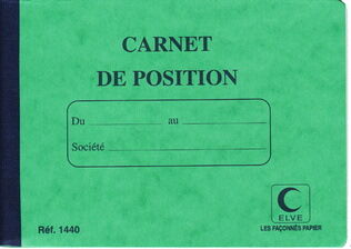 Elve Carnet de position de compte, 114 x 156 mm - Lot de 2