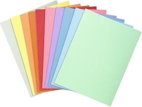 Exacompta - 330100E - 10 paquets 10 chemises rigides SUPER 210 g/m2 aux couleurs pastel - 24 x 32cm pour format A4 - 10 couleurs assorties