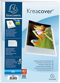 Lot de 5 - Exacompta Porte vues personnalisable Kreacover A4 - 20 pochettes - 40 vues - Blanc